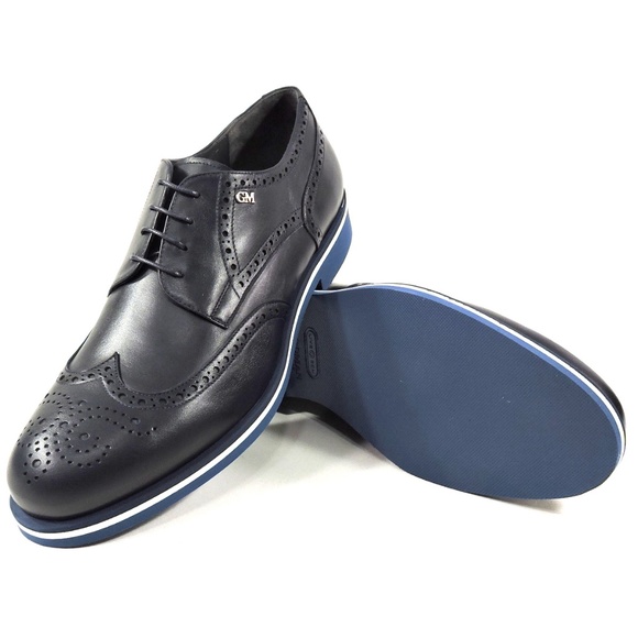 GOOD MAN ?? MEN\'S BLUE LEATHER COMFORT OXFORD SHOES main image 4